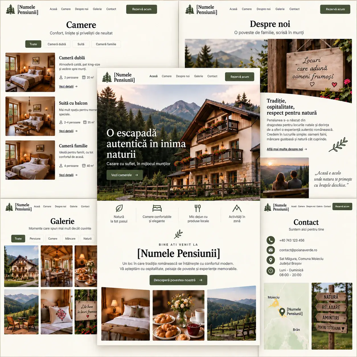 Exemplu demonstrativ de website de prezentare pentru o pensiune